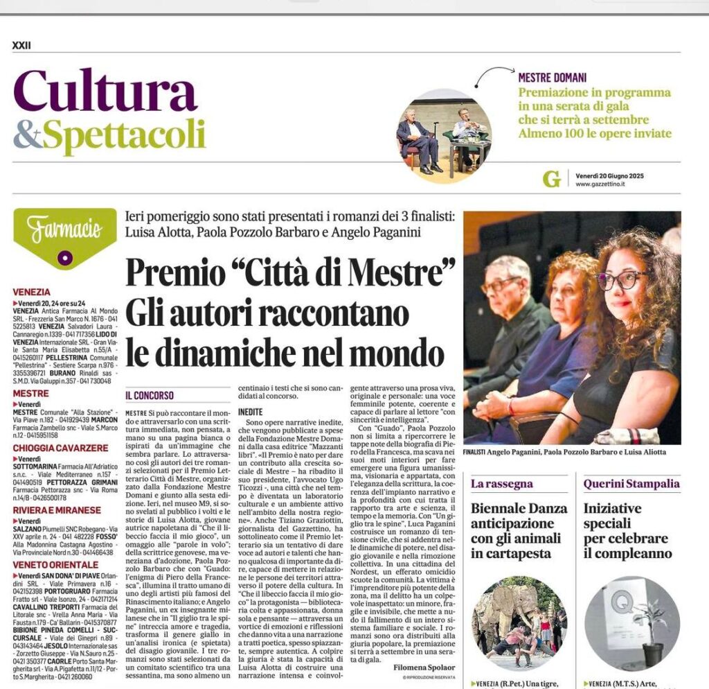 Articolo pubblicato su "il Gazzettino"